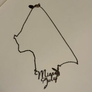 PLAYBOY silver 'Miss July' Necklace vintage